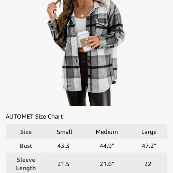 Automet Black & White Plaid Shacket - Picture 4 of 4